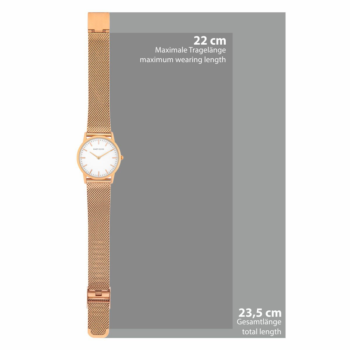 Damen Quarzuhr roségold Edelstahl roségold