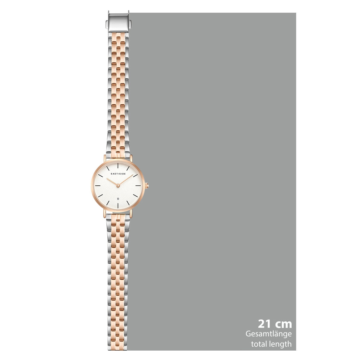 Damen Quarzuhr roségold Edelstahl silber/roségold