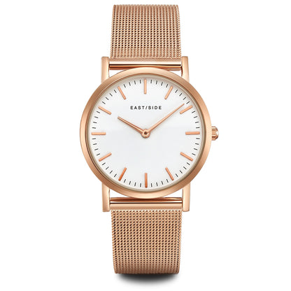 Damen Quarzuhr roségold Edelstahl roségold