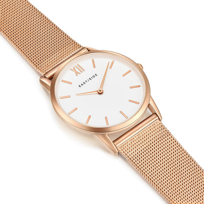 Damen Quarzuhr roségold Edelstahl roségold