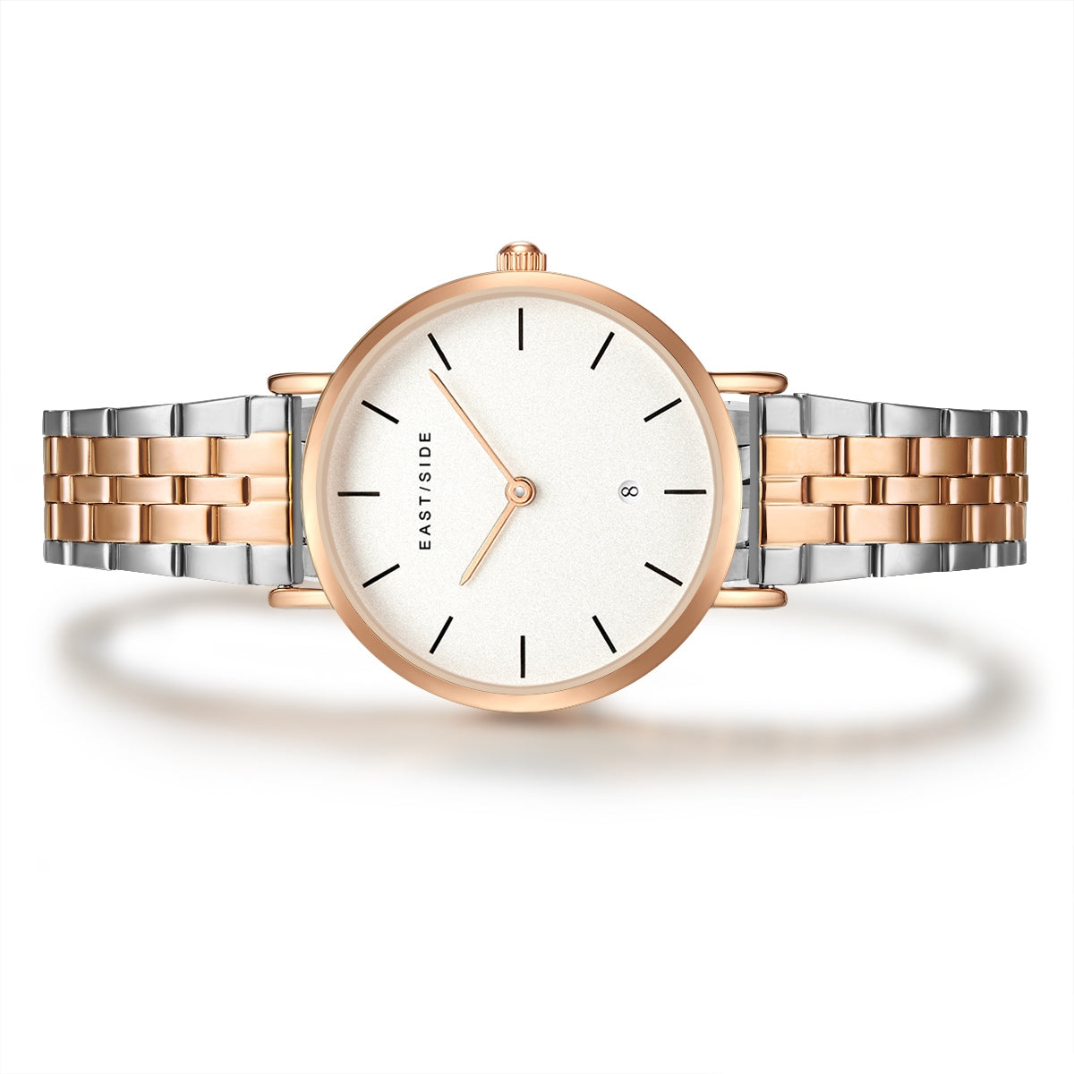 Damen Quarzuhr roségold Edelstahl silber/roségold
