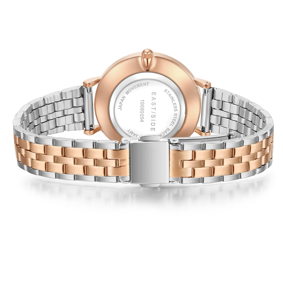 Damen Quarzuhr roségold Edelstahl silber/roségold