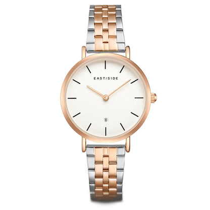 Damen Quarzuhr roségold Edelstahl silber/roségold