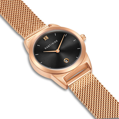 Damen Quarzuhr roségold Edelstahl roségold