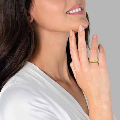 3er Set Ringe Edelstahl gelbgold