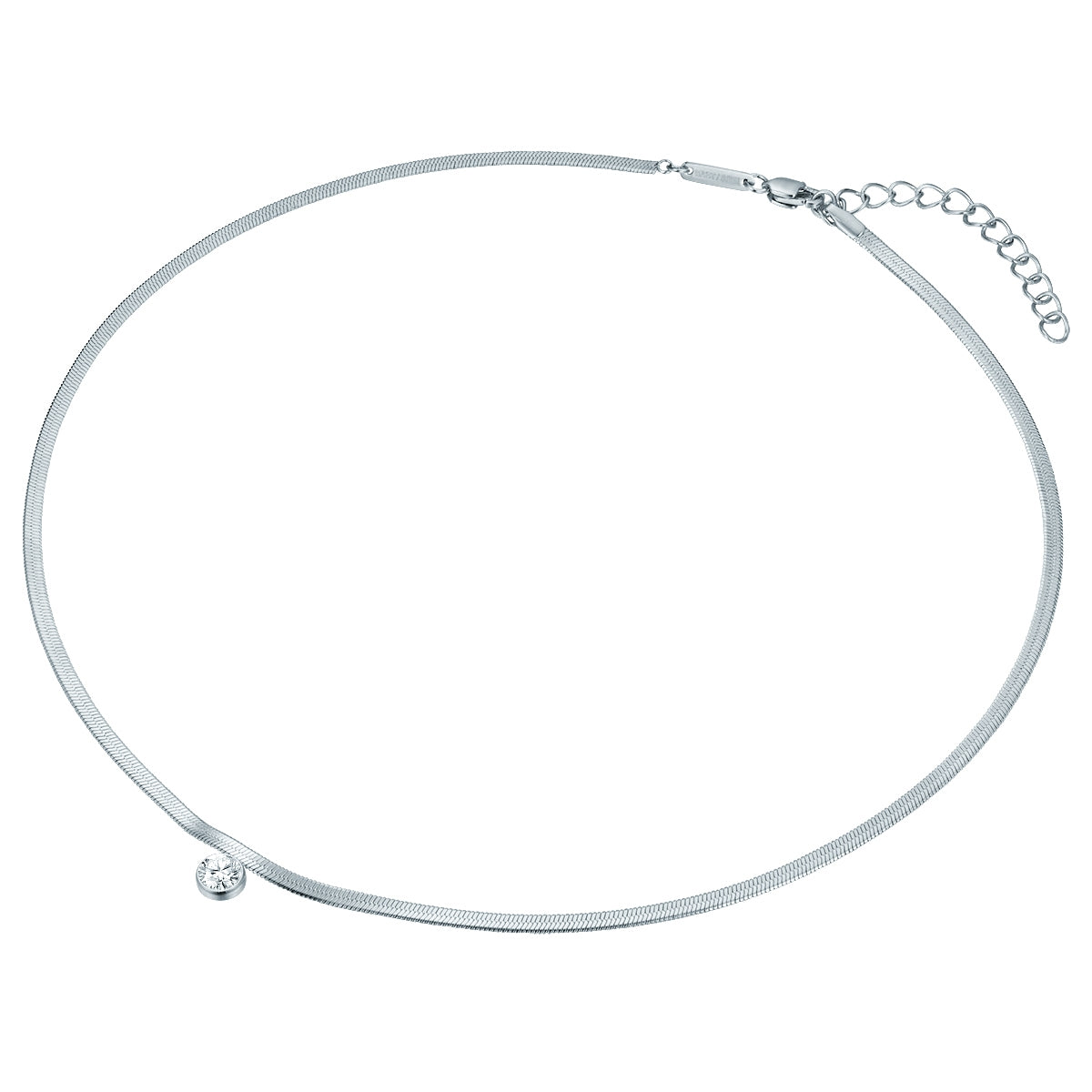 Kette mit Anhänger Edelstahl Zirkonia weiß