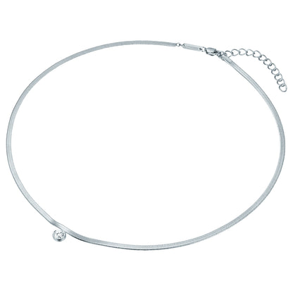 Kette mit Anhänger Edelstahl Zirkonia weiß