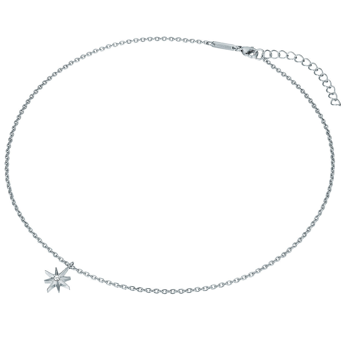 Kette mit Anhänger Edelstahl Zirkonia weiß