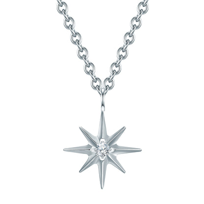 Kette mit Anhänger Edelstahl Zirkonia weiß