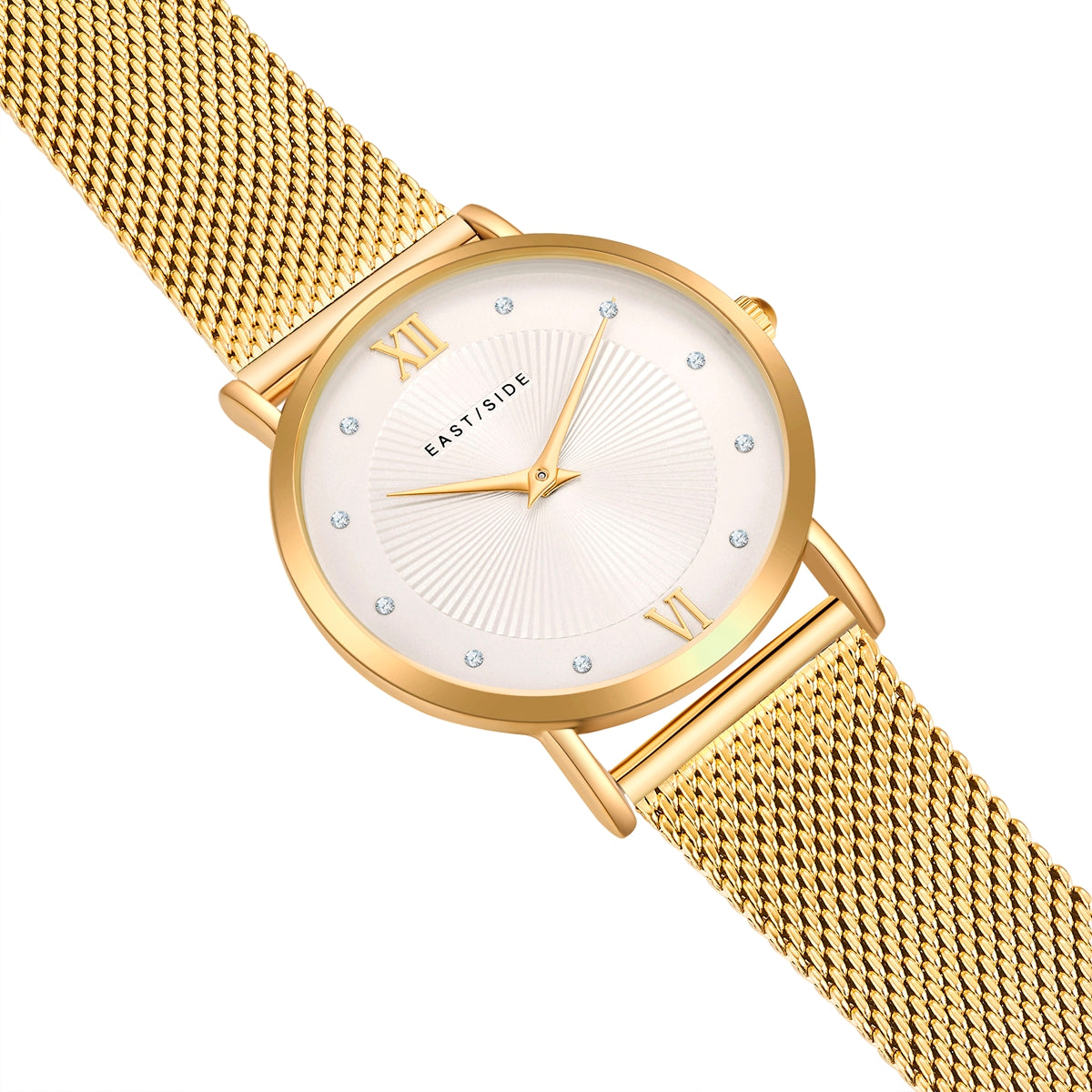 Damen Quarzuhr gelbgold Edelstahl gelbgold