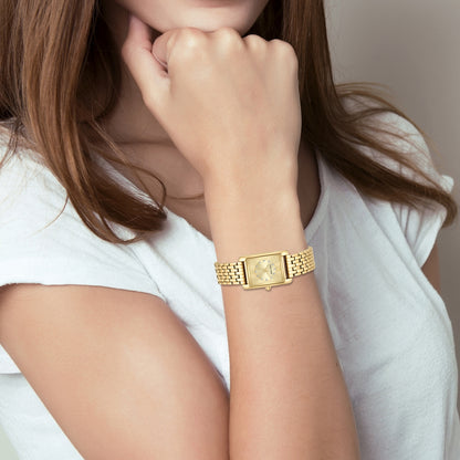 Damen Quarzuhr gelbgold Metall-Legierung gelbgold