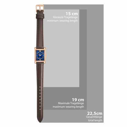 Damen Quarzuhr roségold Echtleder braun