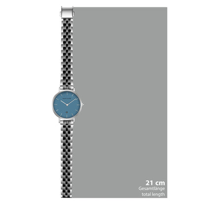 Damen Quarzuhr silber Edelstahl silber/anthrazit